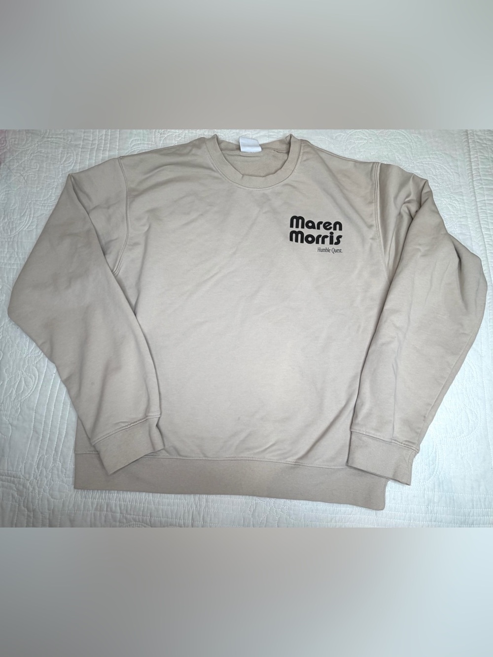 Maren Morris Humble Quest Beige Tan Sweatshirt Large Country Crewneck